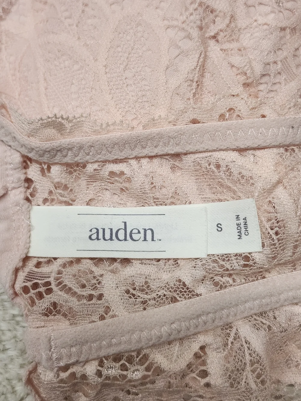 • Auden Size Small S Lightly Lined Lace Racerback Bralette Bra Light Pink - Picture 7 of 8